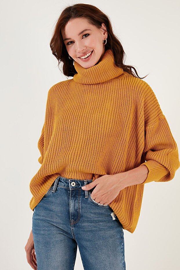 Turtleneck Oversize Knitted Pullover Sweater 4616001