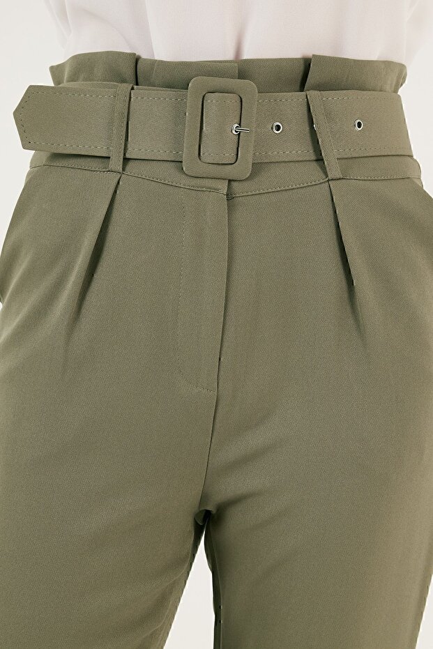 Yüksek Bel Cepli Kemerli Regular Fit Kumaş Pantolon PANTOLON 611PL04 - 5