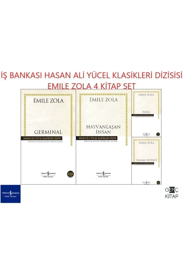 Iş Bankası Emile Zola 4 Book Set Hasan Ali Yücel Klasikleri Seri Germinal - Nana - Hayvanlaşan İnsan