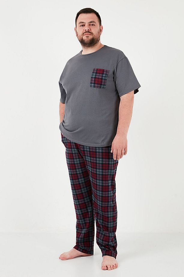 Pamuklu Regular Fit Büyük Beden Pijama Takımı Erkek PİJAMA TAKIMI 6572002B - 3