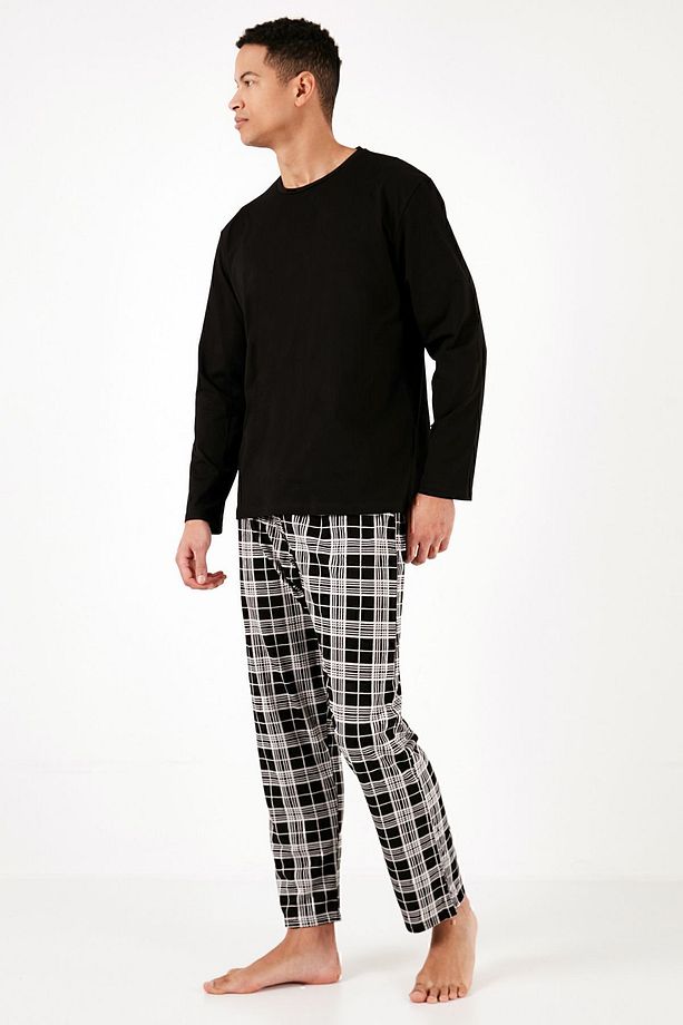 Ekoseli Pamuklu Regular Fit Uzun Kollu Pijama Takımı Erkek PİJAMA TAKIMI 6572005 - 7