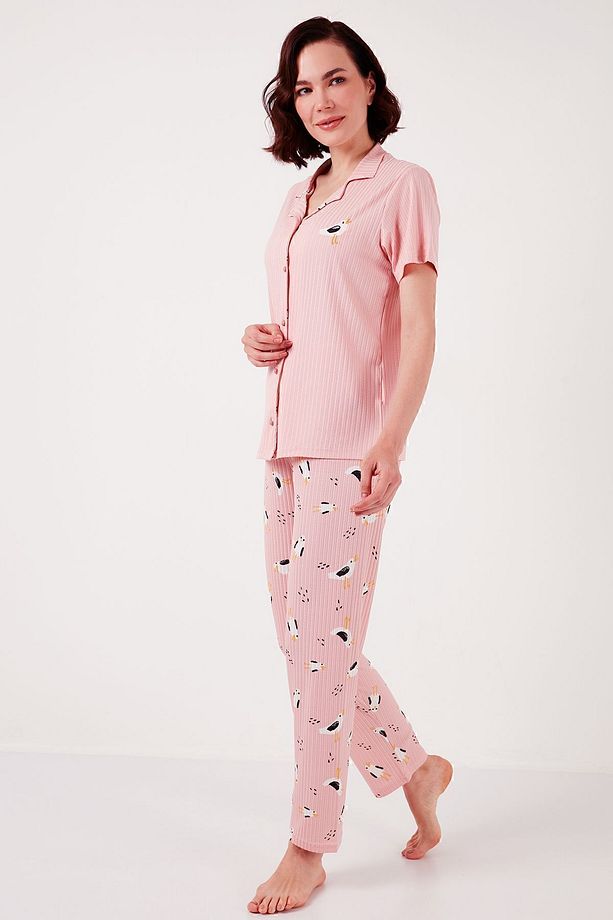 Regular Fit Gömlek Yaka Kısa Kollu Pijama Takımı Pijama Takımı 65740102 - 3