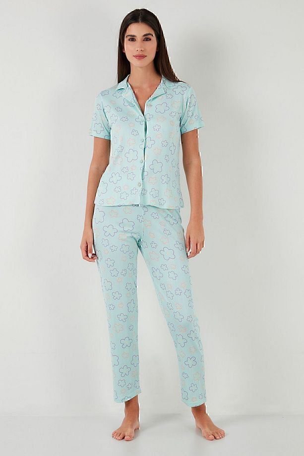 Regular Fit Gömlek Yaka Kısa Kollu Pijama Takımı  PİJAMA TAKIMI 65780124 - 4