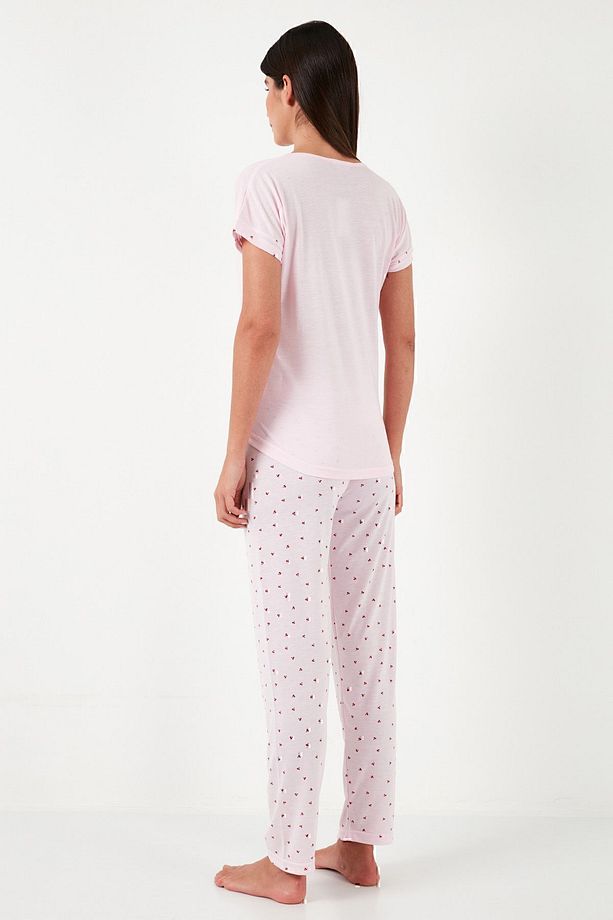 Regular Fit Bisiklet Yaka Kısa Kollu Pijama Takım  PİJAMA TAKIMI 6097310 - 8