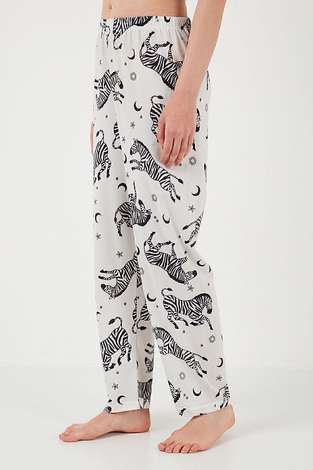 Desenli Kısa Kollu Beli Lastikli Gömlek Yaka Dokuma Regular Fit Pijama Takımı Pijama Takı - 7