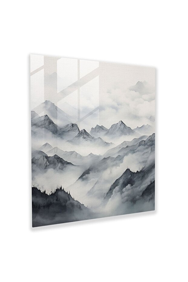 Misty Gray Glass Print - Gray, Nature, Glass Print, Gray Theme