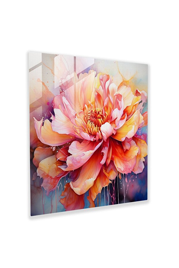 Blooming Beauty Glass Painting - Realistic Glass Wall Art, Modern Home Decor