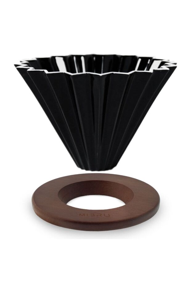 مقطر قهوة سيراميكي v02 متعرج باللون الأسود - 1