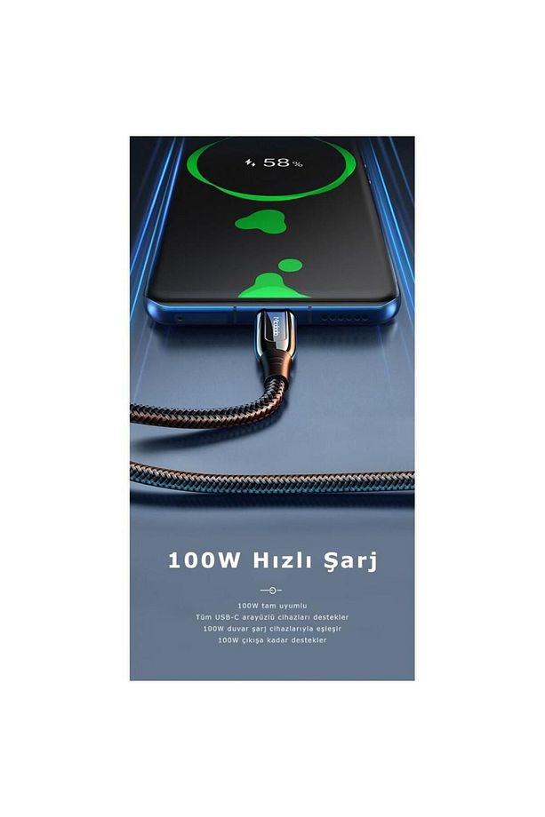 Ca-8120 100w Type C To Type C Pd Hızlı Şarj Ve Data Kablosu 1.2 - 5