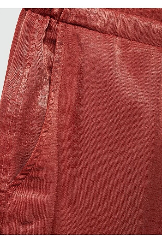 Kısa paçalı saten pantolon - 8