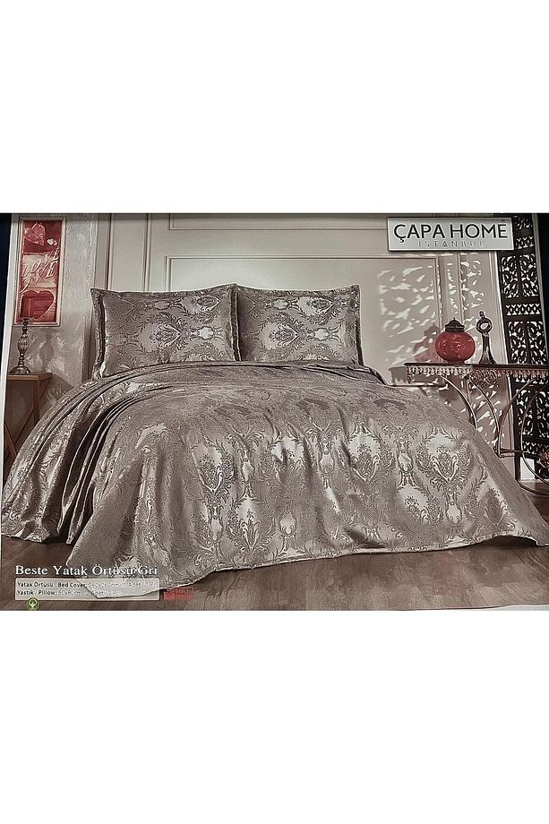 ÇAPA HOME BESTE LÜKS SATEN LÜKS ÇİFT KİŞİLK YATAK ÖRTÜSÜ - 1