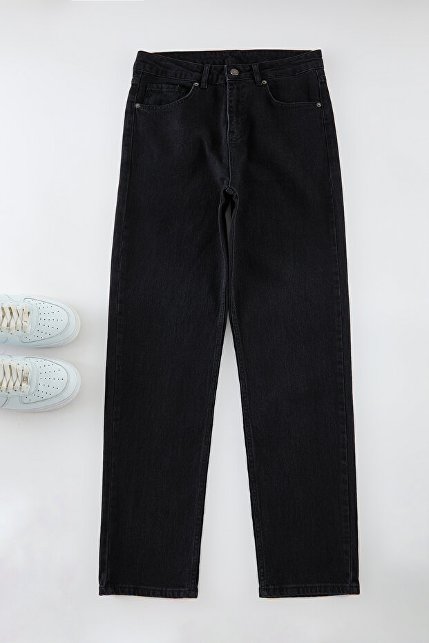 Siyah Smoke 90's/Baggy Fit Bol Denim Jeans Kot Pantolon TMNSS24JE00012 - 6