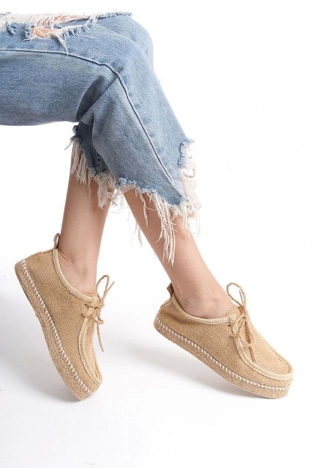 Erkek/kadın Unisex Camel Hasır Taban Rahat Triko Spor Günlük Ayakkabı - 2