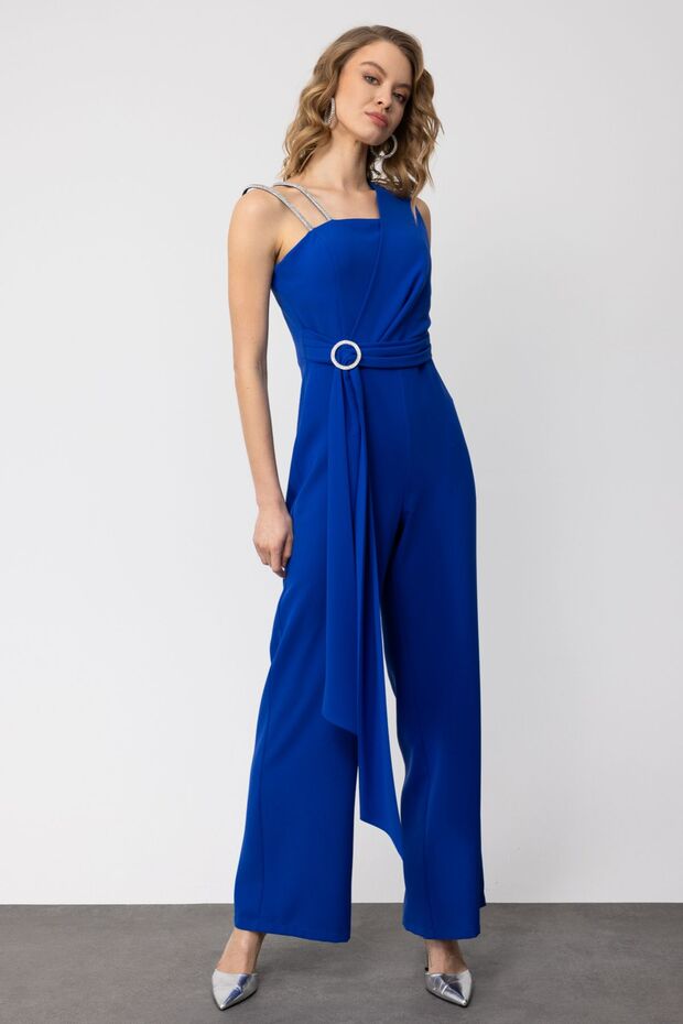 Mi Taş İşlemeli Çift Askılı Tulum - 1