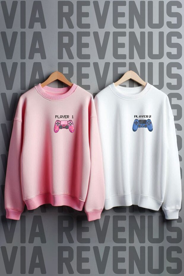 Gamer - سويت شيرت مطبوع كبير الحجم لمجموعة العشاق