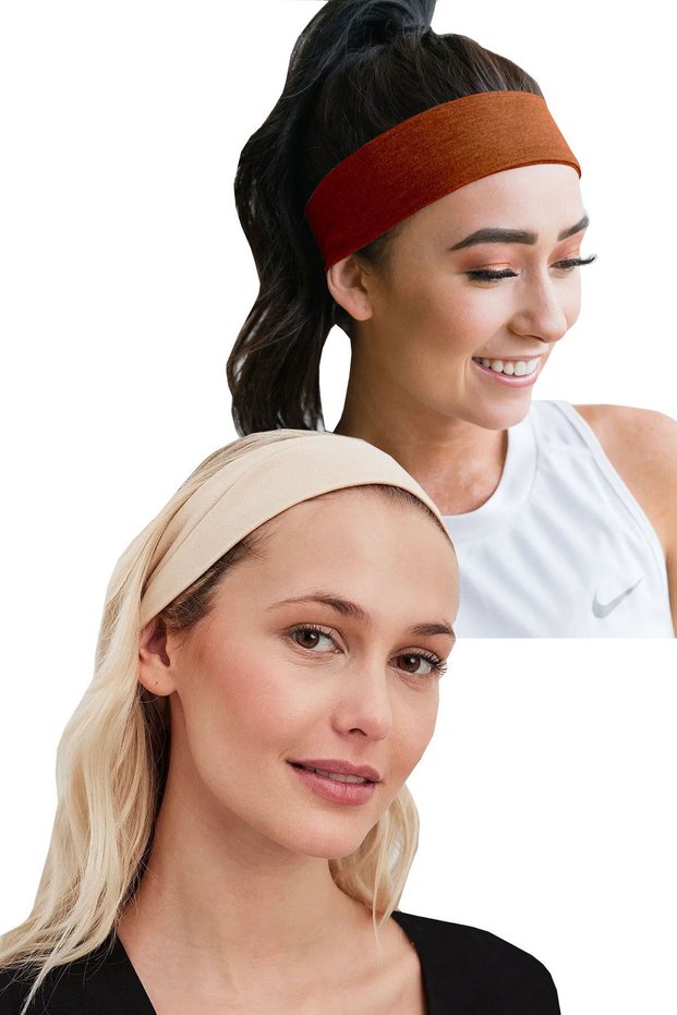2-Pack Sports Headbands - Women & Men Sports Tennis Yoga Running Makeup Skin Face Washing Hairband Set