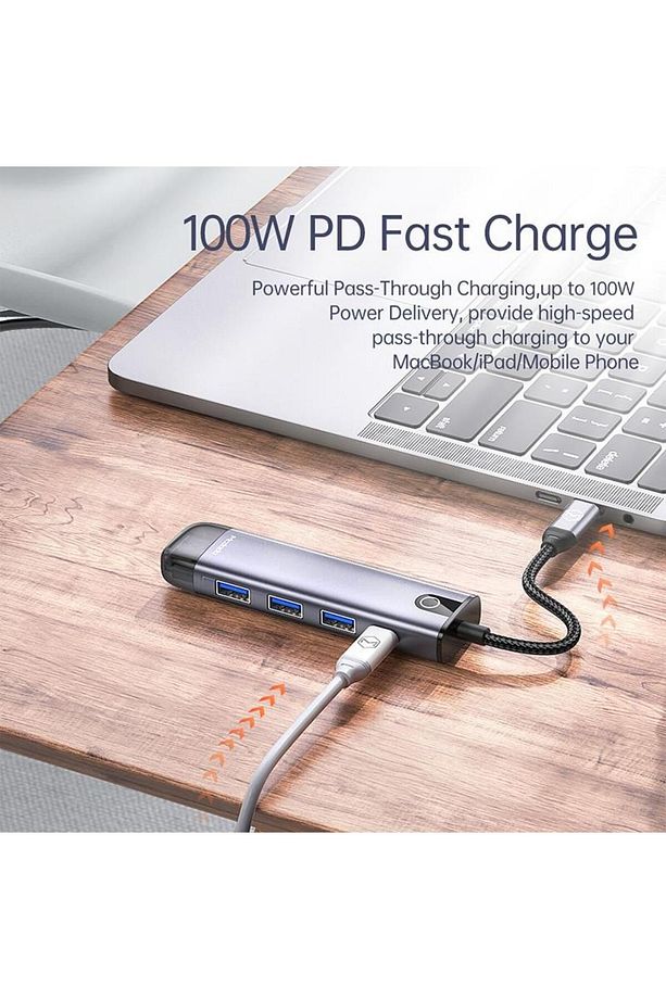 Hu-7750 5in1 Type-c To Hdmi Usb Pd Hub Çoklayıcı Adaptör - 5