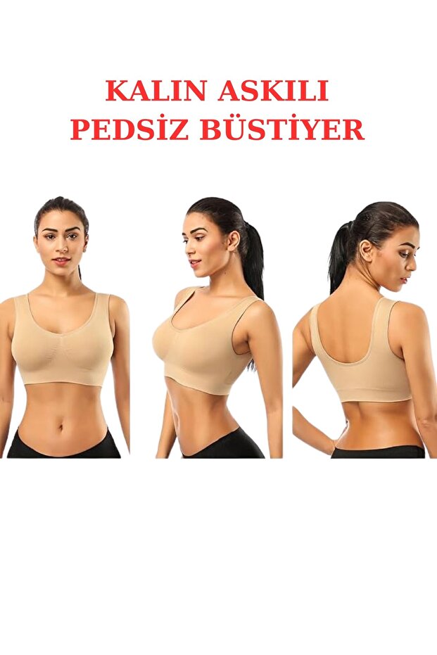 Chest Gathering Thick Straps Without Pad Bra Corset Sports Bra Bustier Half Tank Top