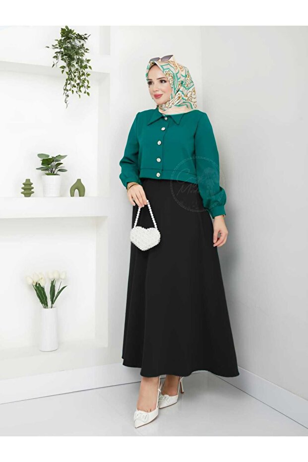 Puff Scuba Skirt Flared Model - 1