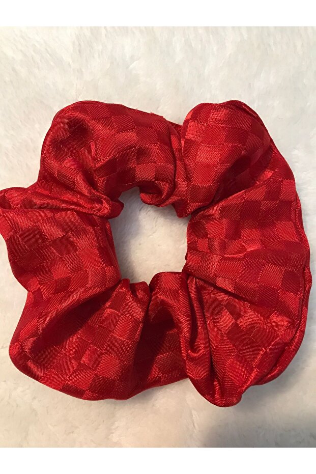 Red Patterned Satin Bagel Buckle