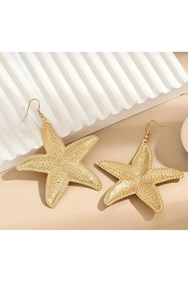 أقراط بنمط نجم البحر - 5 سم - 3