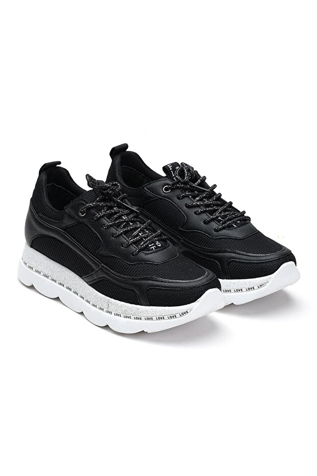 Siyah - Kadın Sneaker TS1075 - 4