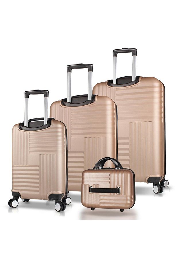 Puzzle Abs Kabin Orta Büyük Ve Makyaj Boy Gold 4'lü Travel Valiz Seti - 2