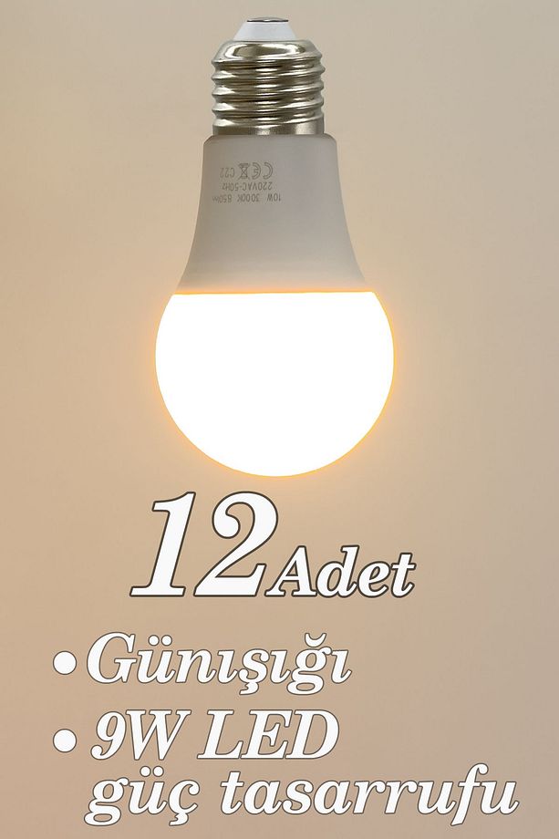 Gün Işığı 12 Adet Led Ampul 9w - 1
