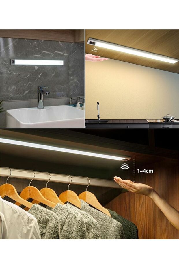 Şarjlı Sensörlü Mutfak Dolap Ayakkabılık Banyo Lambası Makyaj Led Işık Lambası Mutfak Işığı - 2