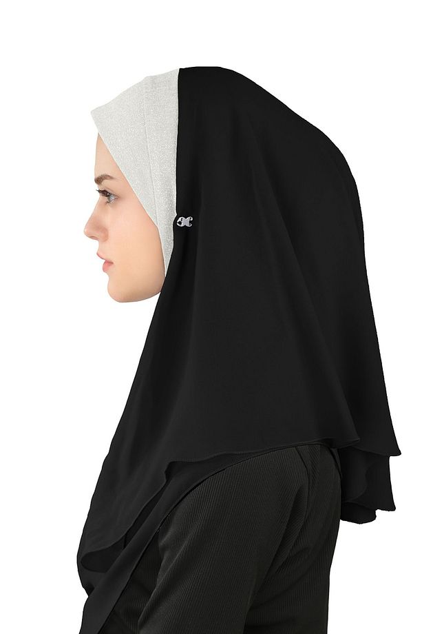 Simli Kumaş Krep Rahat Şal - St 098 Açık Gri - 4