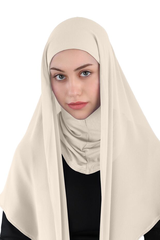 وشاح شيفون بيضاوي الشكل مع حجاب داخلي - ST 111 ( 2911112 )