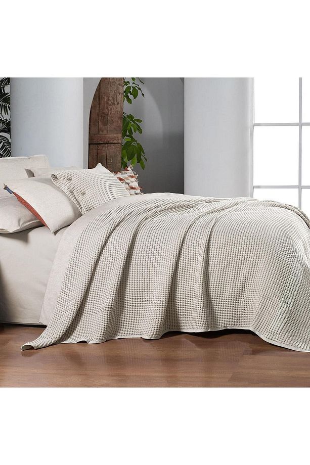 Polendia Bej Tek Kişilik %100 Pamuk Yatak Örtüsü 160*200 cm - 2