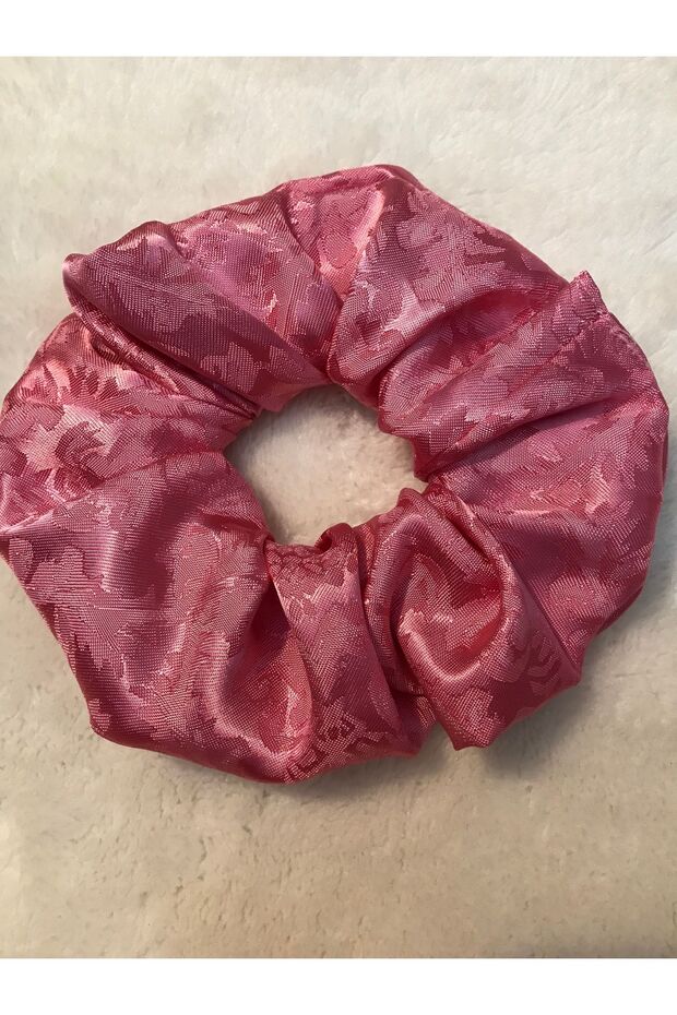 Pink Patterned Satin Bagel Buckle