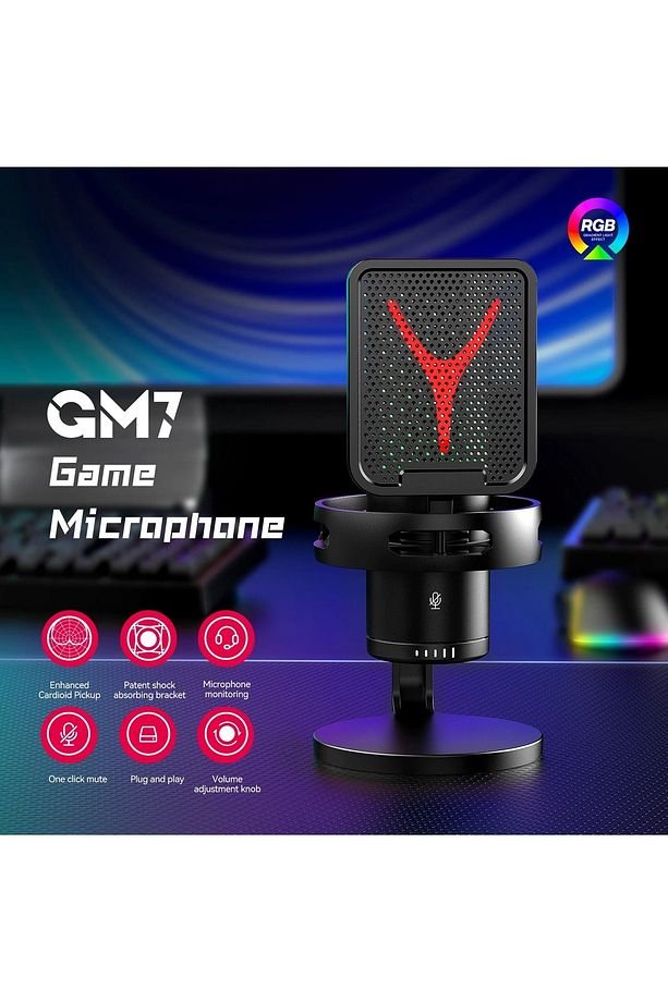 Bilgisayar Masaüstü Mikrofon Semi Pro Tak Çalıştır Usb Kablolu Vlog Canlı Yayın Yanmai Gm7-b - 3