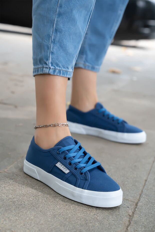 Women's Linen Casual Sports Shoes Denim Blue