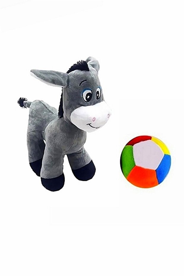 Plush Donkey 25 cm and Plush Ball - 2 Products in 1 Toy