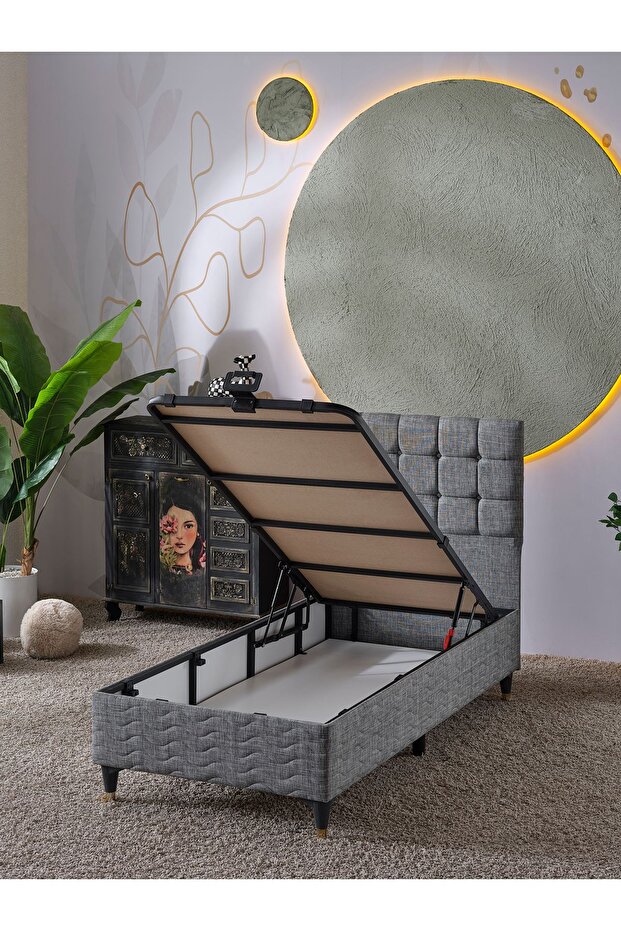 Bengü Tek Kişilik 3Lü Set Yatak+Baza+Başlık - 4