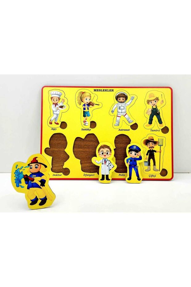 ahşap öğretici meslekler sok tak puzzle - 2