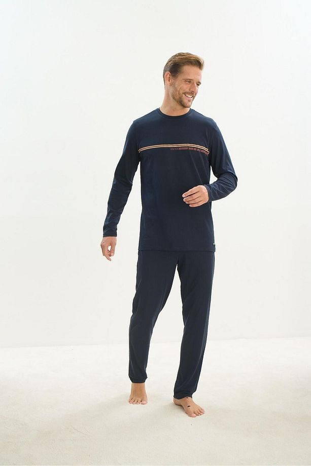 Erkek Uzun Kol Lacivert Pijama Takım C6T3N5O9 - 2
