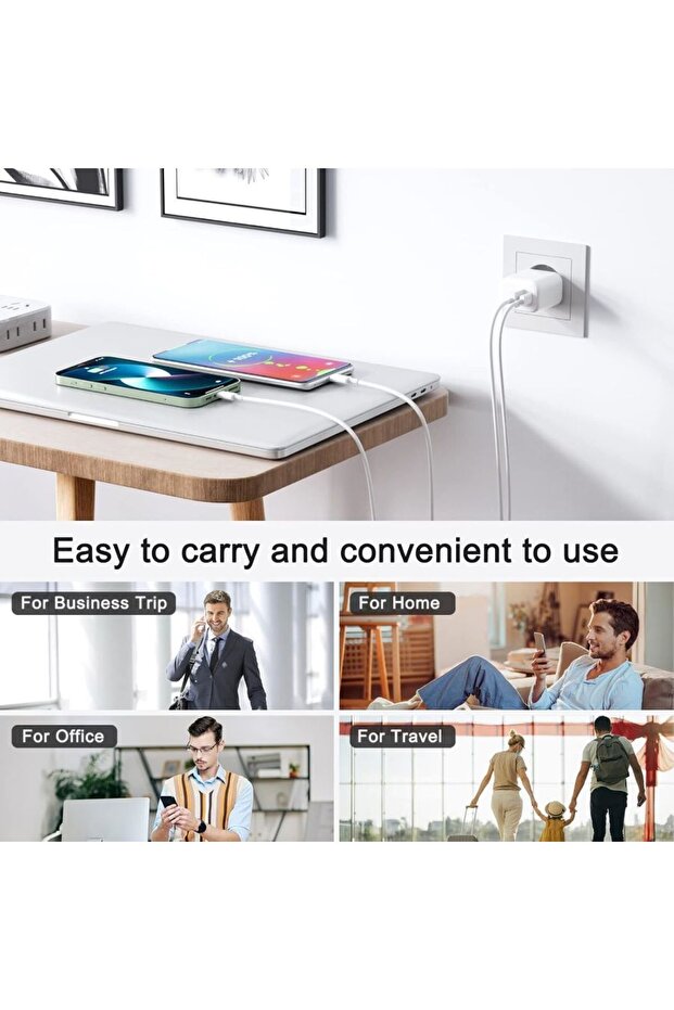 Hızlı şarj USB Type-A USB Type-C Apple Uyumlu Qc-50 Hızlı 3.0A 15W USB Lightning Quick Şarj Aleti - 6