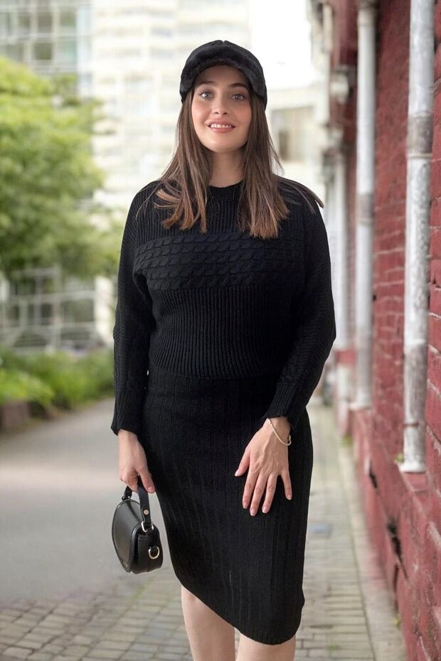 İkili Triko  Takım - Siyah - 1