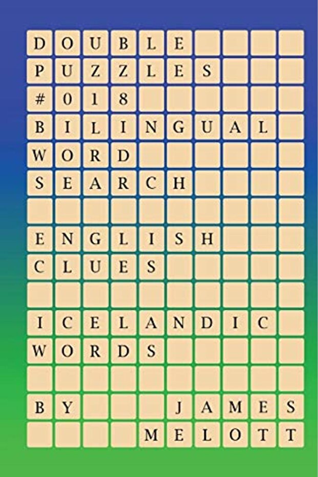 Double Puzzles #018 Bilingual Word Search English Clues Icelandic Words