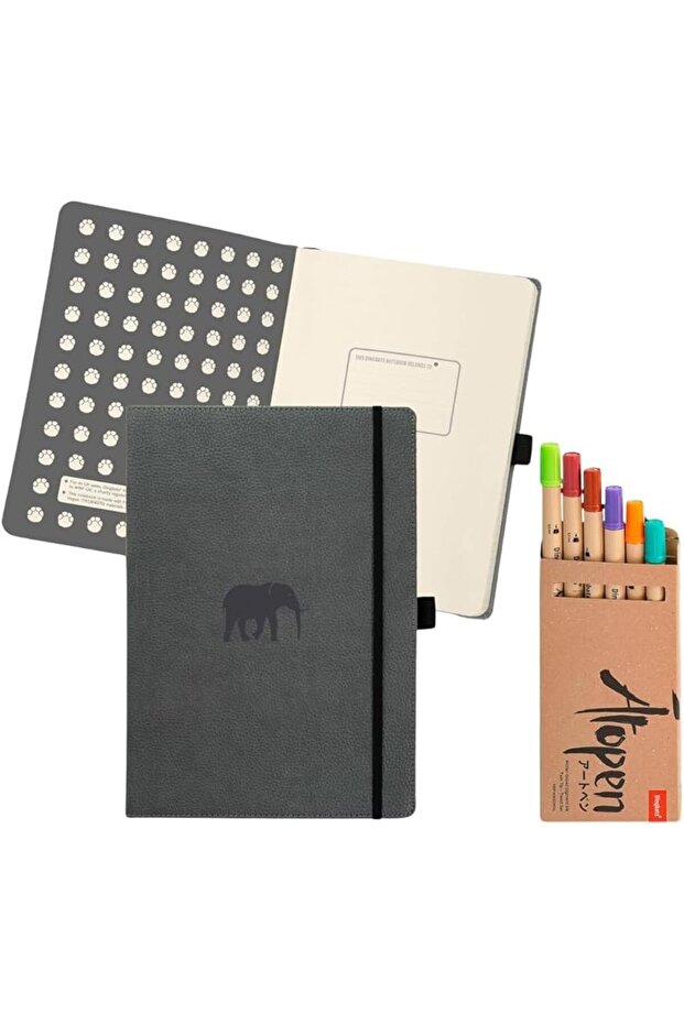 Dingbats Wildlife Grey Elephant Notebook