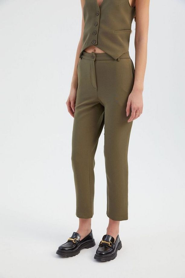 Yüksek Bel Slim Fit Pantolon - 4