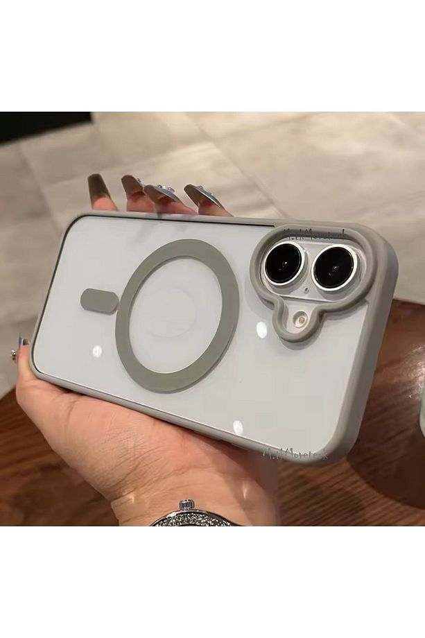 İphone 16 Plus Kılıf Krom Mika Magsafe Arkası Şeffaf Hassas Butonlu Mat Yumuşak Renkli Kenarlı - 1