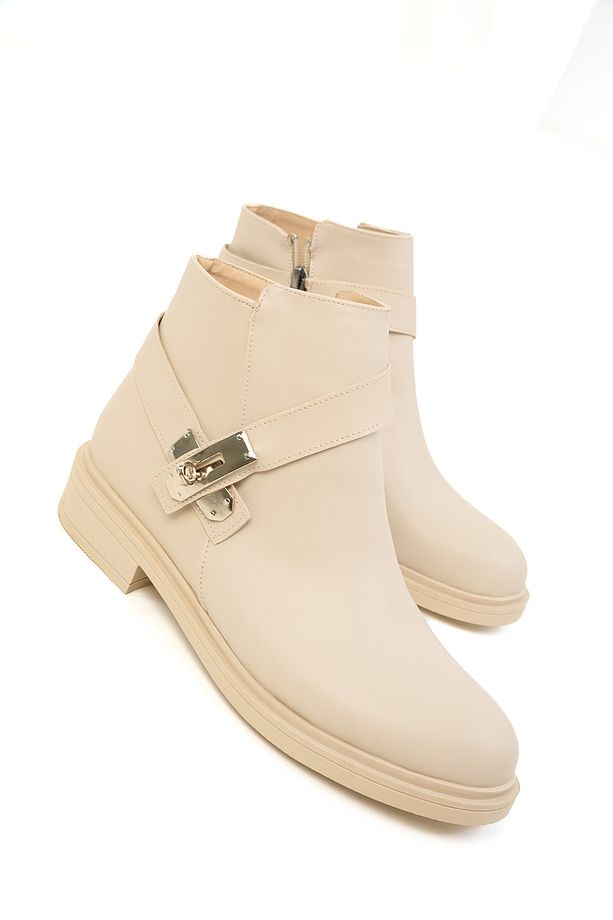 Bej Kadın Bot & Bootie 19599 - 4