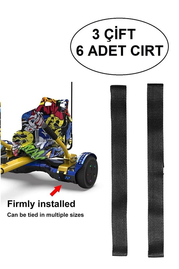 Elektrikli Kaykay HoverCart Aksesuarı HOVERCART CIRTI  Tüm Modeller ile Uyumlu Cırt 3 Çift 6 Adet - 1