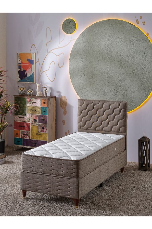 Simge Tek Kişilik (Baza+Başlık+Yatak) 3 Lü Set - 1