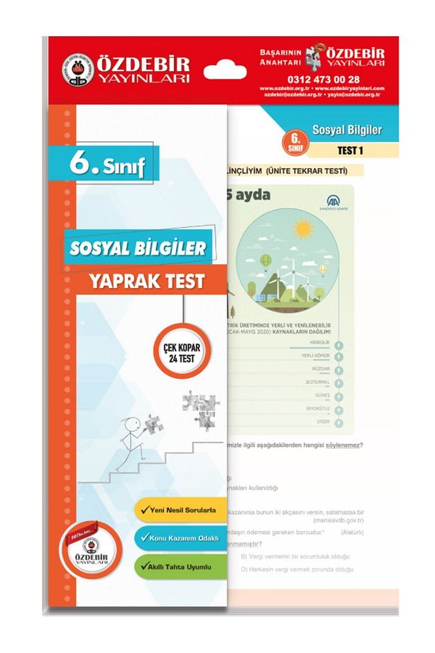Özdebir Yayınları 6.Sınıf Yaprak Test Seti 6 Ders - 6