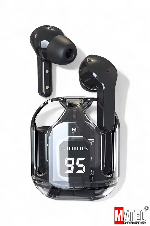 2024 Upgraded Bluetooth Kulaklık Dokunmatik 5.3 Stereo Şeffaf LED Ekran Extra Bass - 1